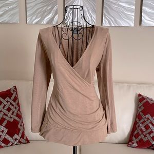 Ann Taylor | Tan crossbody long sleeve shirt